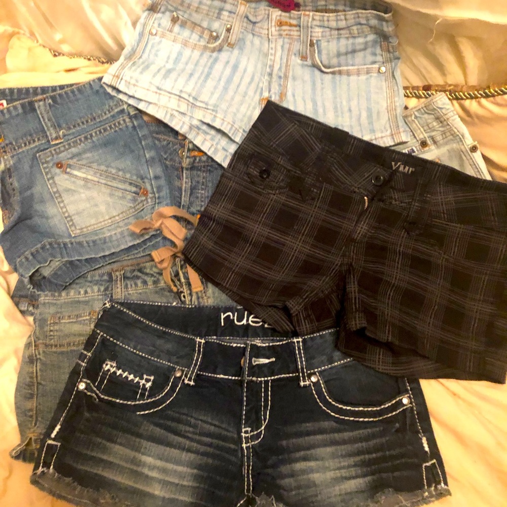YMI Rue21 Mudd Paris blues Old Navy Vigoss tilt skirt small jean shorts 7 total